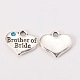 Wedding Party Supply Antique Silver Alloy Rhinestone Heart Carved Word Brother of Bride Wedding Family Charms X-TIBEP-N005-27-2