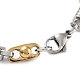 Placcatura sotto vuoto 304 braccialetto a catena a maglie rettangolari ovali in acciaio inossidabile per uomo donna BJEW-Z023-06P-3
