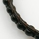 Fashion Black Glass Cord Beaded Bracelets BJEW-J054-10-2