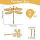 Gorgecraft 2 pz manopole a forma di libellula in ottone dorato maniglia animale creativo manopola a forma di libellula manopole per cassetti per mobili a foro singolo per maniglie di comò armadi e cassetti hardware FIND-WH0144-07-2