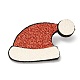 クリスマステーマのPUレザーブローチ  亜鉛合金ピン  帽子  29x43x2.5mm JEWB-C004-01G-1