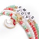 4Pcs 4 Style Glass Stretch Bracelets Set with Word Xmas Joy Acrylic Beads BJEW-TA00126-5