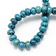Brins de perles rondelles en pierre de jaspe ondulée bleue synthétique teinte X-G-S105-8mm-23-2