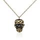 Halloween Jewelry Gifts Alloy Skull Pendant Necklace Quartz Pocket Watch WACH-N006-17-1