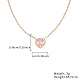Halskette mit Herzanhänger aus rosafarbenem Zirkonia und Edelstahlketten OQ9710-6-2