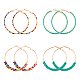Anattasoul 4 пара 4 больших серьги-кольца со стеклянными бусинами EJEW-AN0002-22-1