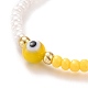Mauvais œil au chalumeau et graines de verre perles élastiques à la taille chaînes de perles NJEW-C00020-6