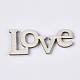バレンタインデーのテーマレーザーカットの木の形  未完成の木製装飾  ウッドカボション  単語の愛  パパイヤホイップ  18x44x2.5mm WOOD-T011-41-2