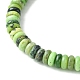 Bracelets extensibles en perles rondes et plates en jade serpentin naturel BJEW-JB09439-3