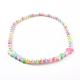 Colliers ronds de perles graduées en acrylique pour enfants NJEW-JN03433-2
