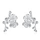 Elegant Fashion Plum Blossom Brass Stud Earrings EJEW-BB00467-1