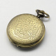 Vintage hohle flache runde Zink-Legierung Quarzuhr Köpfe für Taschenuhr Halskette Herstellung WACH-R005-19-2