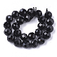 Chapelets de perles en tourmaline noire naturelle X-G-S345-8mm-002-2