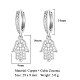 Boucles d'oreilles créoles en laiton zircon cubique micro pavé EJEW-OY001-09P-2