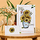 PH PandaHall Sunflower Bouquet Clear Stamp DIY-WH0618-0029-6