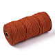 コットン糸  マクラメコード  装飾的な糸のスレッド  DIYの工芸品について  ギフトラッピングとジュエリー作り  チョコレート  3mm  約109.36ヤード（100m）/ロール。 OCOR-T001-02-05-2