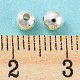 真鍮製ツルツルラウンドビーズ  継ぎスペーサー  銀色のメッキ  4mm  穴：1mm EC400-2S-4