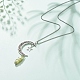 Bala de jade limón natural con luna de aleación y collar con colgante de estrella NJEW-JN03912-03-2