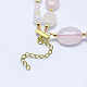Natural Rose Quartz Beads Multi-strand Bracelets BJEW-I258-C-3