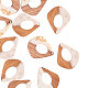 Transparent Resin & Walnut Wood Pendants RESI-CJ0001-47-4