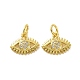 Brass Micro Pave Clear Cubic Zirconia Charms KK-E068-VF069-2