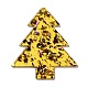 クリスマステーマの両面プリントアクリルパーツ  クリスマスツリーのチャームに  ゴールド  49x42x2mm  穴：1.6mm SACR-F007-03A-1