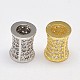 Column Rack Plating Brass Micro Pave Cubic Zirconia European Beads ZIRC-P011-38-NF-1