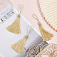 CHGCRAFT 30Pcs Gold Silky Tassels Bookmark Tassels Tassel Pendant Decoration Tassels Hanging Ornaments for Car Rearview Mirrors Home Decoration HJEW-WH0043-23-4
