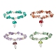 4 pièces 4 styles de puces de pierres précieuses mixtes naturelles et synthétiques et ensemble de bracelets extensibles en perles de verre BJEW-TA00207-1