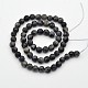 Faceted Round Natural Larvikite Beads Strands G-E302-083-6mm-2