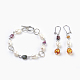 Ensembles de bijoux bracelets et boucles d'oreilles en pierres précieuses naturelles et synthétiques SJEW-JS00992-2