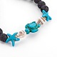 Natürliche Lava Rock Perlen Stretch Armbänder BJEW-JB03989-2
