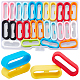 GORGECRAFT 1 Box 9 Colors 36PCS Replacement Retainer Holder Watch Band Strap Loops 20mm Fastener Rings Compatible Silicone Connector Security Rings Keeper Loops Replacement for Smartwatch Strap SIL-GF0001-10-1