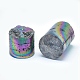 電気メッキ天然石のクオーツのオーナメントディスプレイデコレーション  コラム  マルチカラーメッキ  32~52x30mm G-P382-A05-2