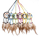 Chicken Feather Handmade Woven Net/Web with Feather Big Pendants AJEW-S080-004-1