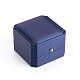 Puレザーネックレスギフトボックス  金メッキの鉄製ボタンとベルベットが内側に  結婚式のための  ジュエリー収納ケース  ブルー  7.1x7.1x4.9cm X-LBOX-L005-D01-1