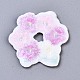花のアップリケ  機械刺繍布地手縫い/アイロンワッペン  マスクと衣装のアクセサリー  スミレ  32.5x32.5x1.5mm DIY-S041-051C-2