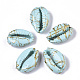 Spray Painted Natural Cowrie Shell Beads X-SSHEL-R047-03-A04-2