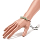 Плетеный браслет из бусин из натуральной зеленой авантюриновой крошки BJEW-JB08019-04-3