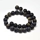 Frosted Natural Golden Sheen Obsidian Round Bead Strands G-F266-04-12mm-2