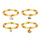 Set di braccialetti elasticizzati con perline rotonde in acrilico stile 4 pz BJEW-JB08926-01-1
