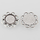 Tibetan Style Antique Silver Alloy Flower Tray Cabochon Settings X-TIBE-M021-05AS-2