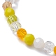Bracelets extensibles en perles rondes à facettes en verre BJEW-JB10057-03-4
