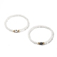 Ensemble de bracelet extensible de perles rondes en jade blanc naturel BJEW-JB07000-1