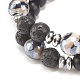 2 pièces 2 styles de pierres précieuses mixtes naturelles et synthétiques rondes perlées ensemble de bracelets extensibles pour femmes BJEW-JB08023-5