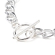 Bracelets à maillons enveloppés de verre avec chaînes gourmettes torsadées en aluminium pour femmes BJEW-TA00112-3