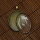40x30 mm claro cabujones de vidrio y oval antiguo de aleación de zinc de bronce con cabochon bases mujer retrato colgante DIY-X0150-AB-NR-3