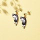 Alloy Cat Dangle Stud Earrings with Enamel EJEW-JE04919-6