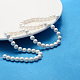 Cuentas redondas de concha de perla pulida hebras SP6MM701-2
