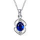 Silver Plated Brass Cubic Zirconia Double Heart Pendant Necklaces NJEW-BB02951-A-1